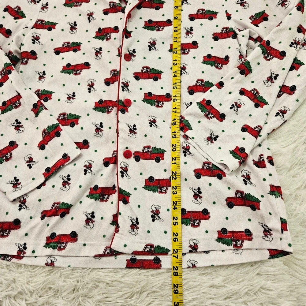 Disney Mickey Mouse Christmas Truck Button Up Flannel Night Shirt.‎ Size S - Picture 4 of 6